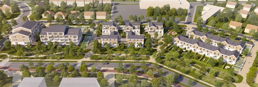 Vue a&eacute;rienne du quartier Tallemont-Bretagne &agrave; Mainvilliers